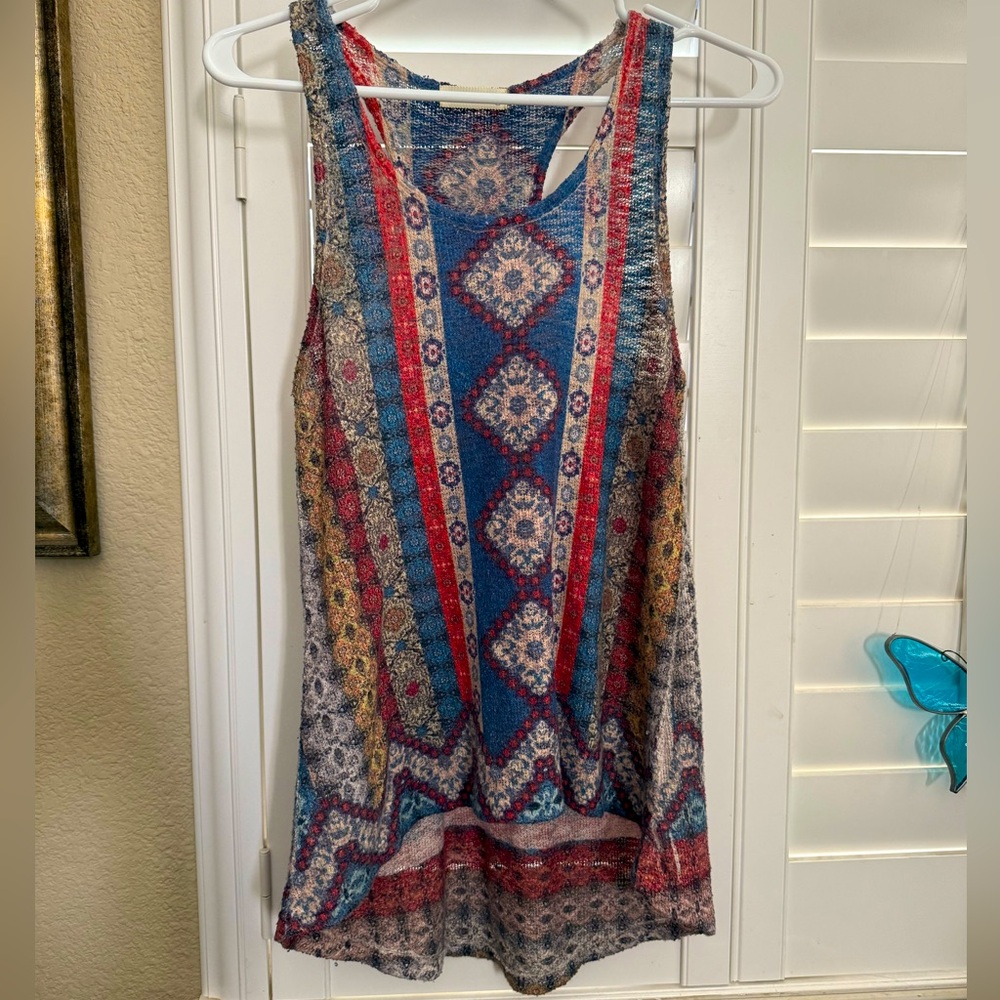 Ginger G Multicolor Knit Tank Top EUC